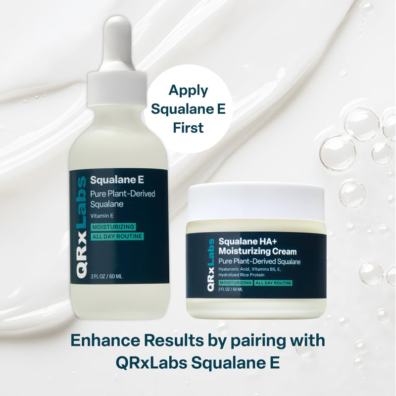 QRxLabs Plant-Based Squalane Face Moisturizer - Hyaluronic Acid Hydrating Cream - Moisturizing Face Cream Vitamin B5 & Rice Protein - Silicone-Free Cruelty-Free Body Moisturizer - 2 Fl Oz - Image 5