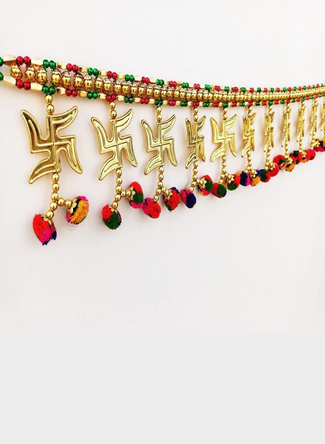 CREYENTES® Swastik hangings for Handcrafted Lotus Toran Latkan with White Pearl, for Decoration of Diwali, Home Decoration, Door Hanging, Wall Hanging (z.Sathiyo) - Image 2