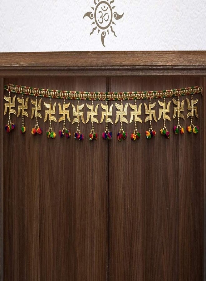 CREYENTES® Swastik hangings for Handcrafted Lotus Toran Latkan with White Pearl, for Decoration of Diwali, Home Decoration, Door Hanging, Wall Hanging (z.Sathiyo) - Image 1