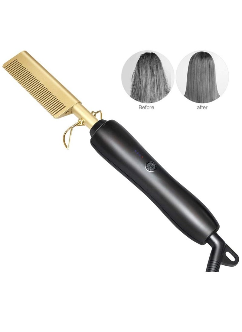ELTRAZONE Heating Comb Straightener Electric Hot Comb Flat Iron Hair Straightening Brush Smoothing Iron Comb Hair Straightener Brush  - Image 4