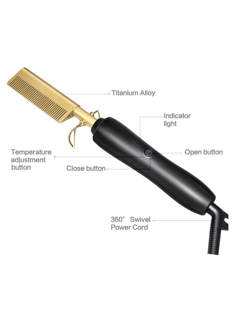 ELTRAZONE Heating Comb Straightener Electric Hot Comb Flat Iron Hair Straightening Brush Smoothing Iron Comb Hair Straightener Brush  - Image 5
