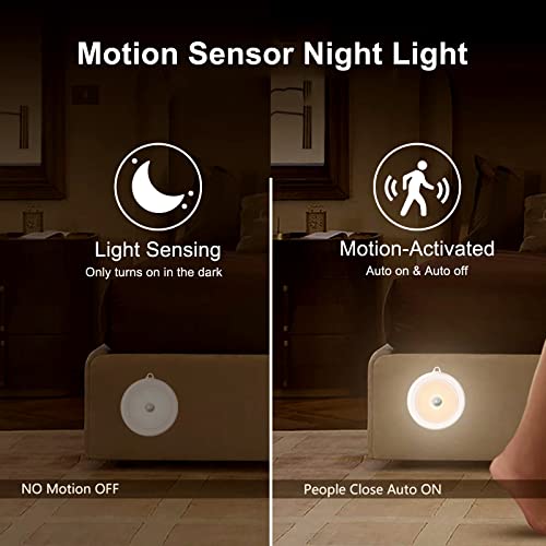 Hoteon Motion Sensor Light, Battery Powered LED Night Light with On/Auto/Off Switch, Cordless Stick-on Magnet Wall Light for Stair, Hallway, Kitchen, Cabinet, Closet, Warm (1 Pack) - Image 4