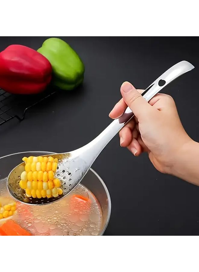 1 قطعة ملعقة مثقبة من الفولاذ المقاوم للصدأ مع مصفاة للنودلز، الزلابية، القلي، وحساء الهوت بوت - Image 5