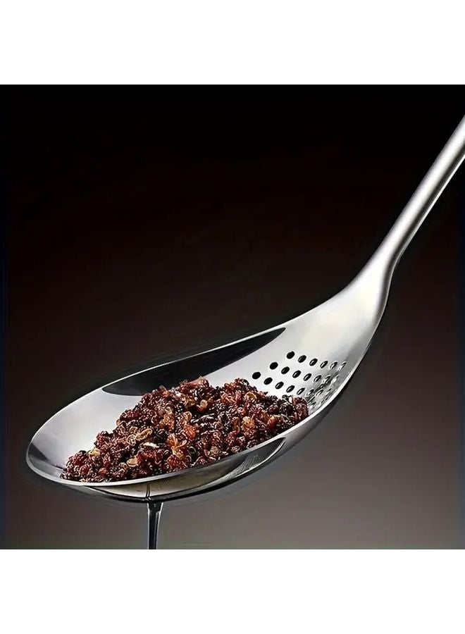1 قطعة ملعقة مثقبة من الفولاذ المقاوم للصدأ مع مصفاة للنودلز، الزلابية، القلي، وحساء الهوت بوت - Image 4