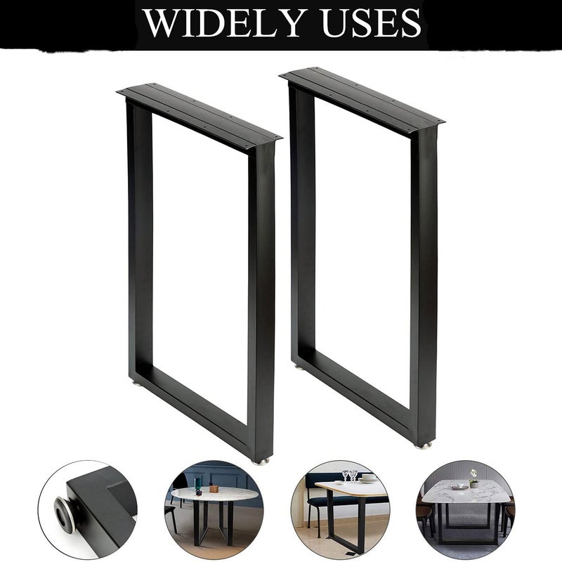 HOMEKAYT Desk Legs Metal Table Legs 28 Inch Heavy Duty Metal Legs Multiple Uses for Dinning KitchenOffice TableRectangle Shape 2pcsBlack - Image 3