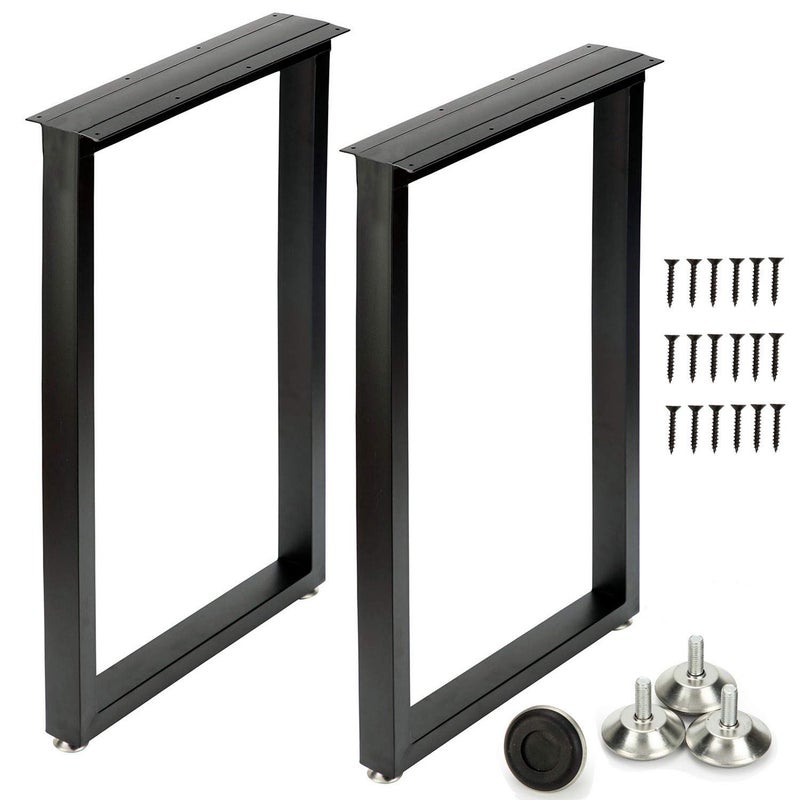 HOMEKAYT Desk Legs Metal Table Legs 28 Inch Heavy Duty Metal Legs Multiple Uses for Dinning KitchenOffice TableRectangle Shape 2pcsBlack - Image 1