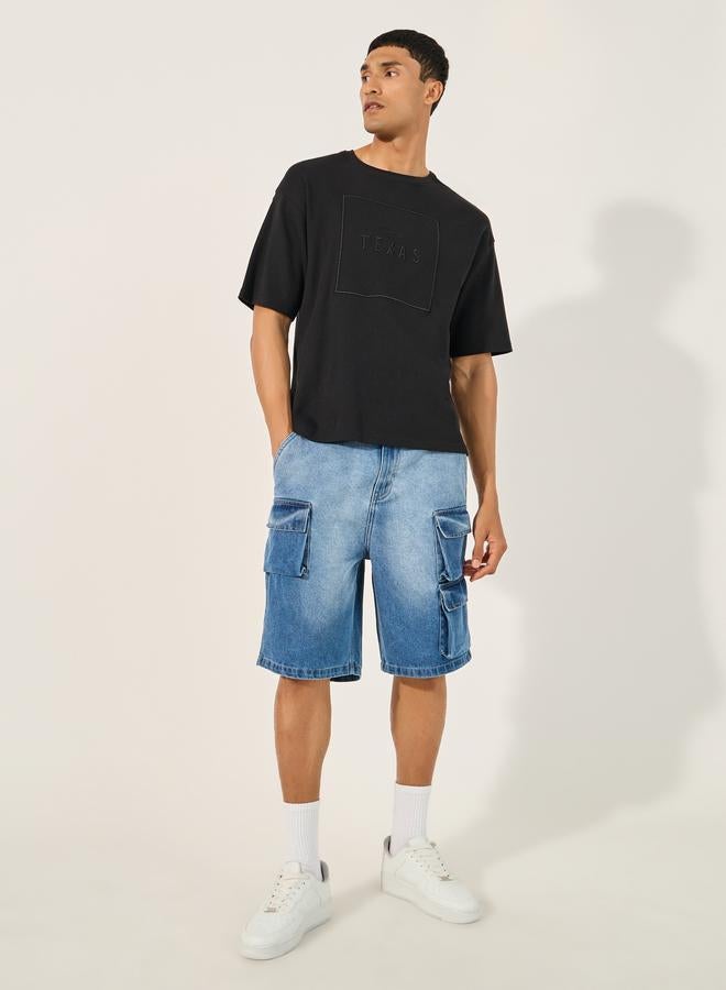 ستايلي شورت ستايلي واسع بغسيل حمضي وجيب كارغو - Image 2