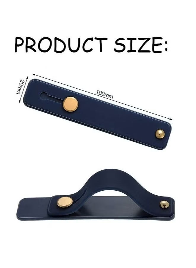 Gecomo 6 Pcs Telescopic Type Back Pasting Phone Grip Strap Holder, Portable Universal Phones Soft Silicone Waterproof Finger Loop, Steady Alloy Buckle Phone Kickstand - Image 2