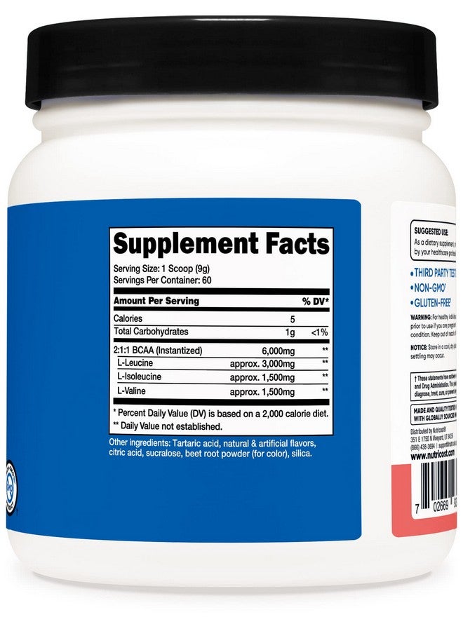 Nutricost Bcaa Powder 2:1:1 (Watermelon) 60 Servings - Image 4