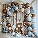 Partycus Dusty Blue Brown Balloon Arch Kit Double Stuffed Pastel Baby Blue Dark Brown Tan Coffee White Sand Latex Balloon Garland for Neutral Birthday Bear Western Cowboy Party Decoration - Image 4