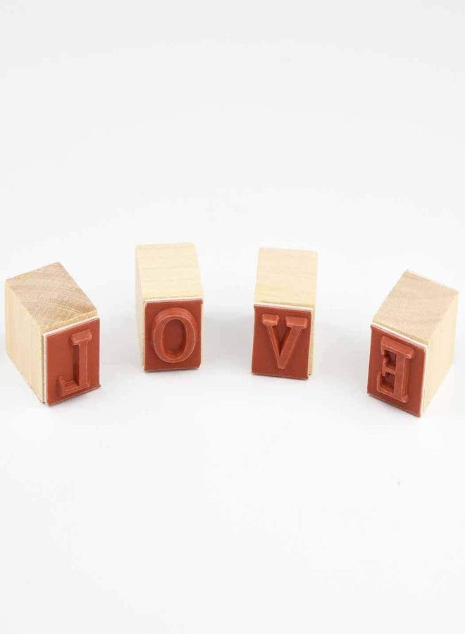 Oytra Wooden Alphabet Stamps Set with Ink Pad 26 Rubber Capital Letter for Journal Scrapbooking Art & Craft Vintage Letters Stamp for Journaling DIY Bullet Journal Stamping - Image 5