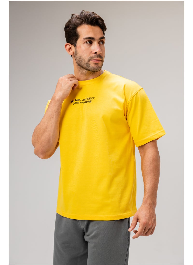 Men Basic Half Sleeves T-Shirt Casual Style With Simple Design For Men Yellow Size XXL