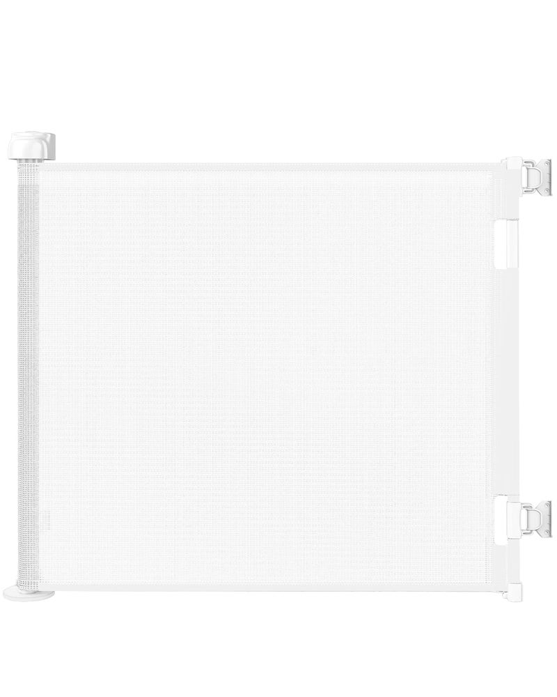 Zupetta Retractable Baby Gate for Stairs & Doorways, 55" Wide x 33.6" Tall Easy Installation Mesh Dog Gate for Indoor & Outdoor Use,Pet and Dog Safety Gate for Hallways(White) - Image 1