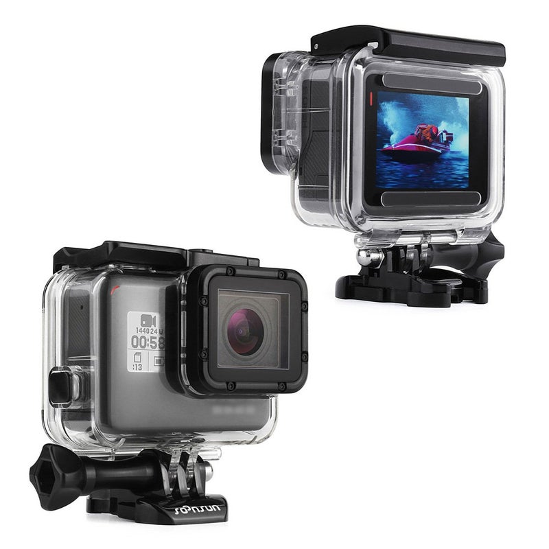 SOONSUN Waterproof Housing Case for GoPro Hero 7/6/5 Black Hero (2018), 45 Meters Underwater Protective Diving Housing Shell Case with Bracket Accessories for GoPro HERO7 HERO6 HERO5 Black Cameras - Image 5