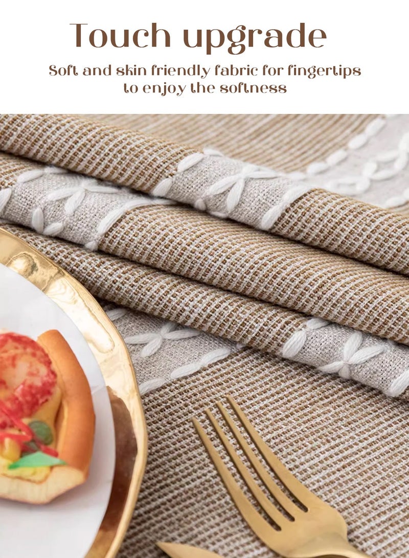 HomarKet Tablecloths, Waterproof Table Cloth, Linens Wrinkle Free Anti-Fading, Rustic Table Cover Decoration for Kitchen Dinning (Rectangle/Square, 55''x86'' and 55''x55'' ,4-6 Seats, Light Coffee) - Image 3