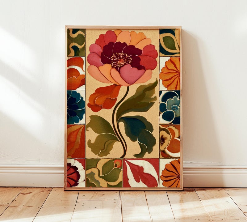 TNESSENTIAL Retro Floral Art Print, Gouache Flower, Mid Century Modern Decor - Image 5