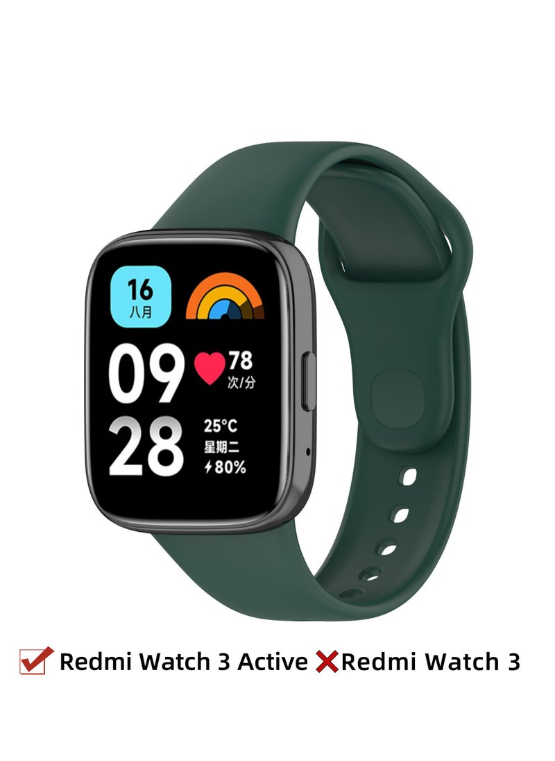 Generic Straps Compatible with Redmi Watch 3 Active Smartwatch Soft TPU Band for Men, Women,Green  - Image 1