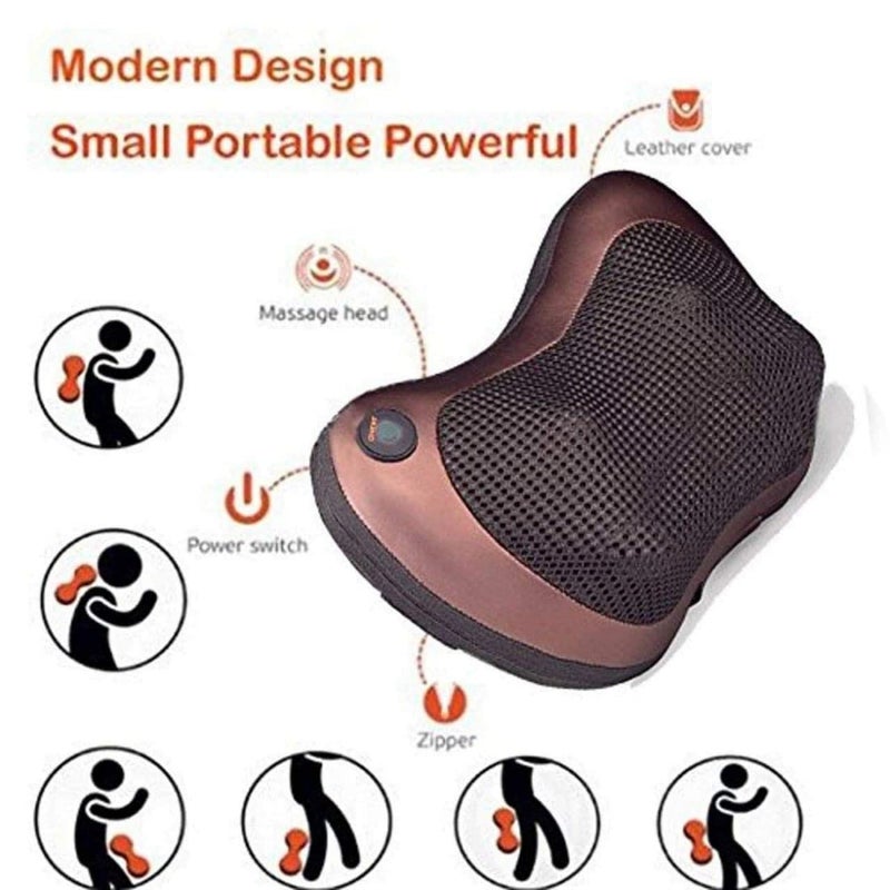 Crack ® Electronic Massage Pillow Massager Cushion Car Lumbar Neck Back Shoulder Heat Pillow Deep Kneading Corded Electric Massager Relax Pain Back Pillow for Car Home Office Massager - Image 4