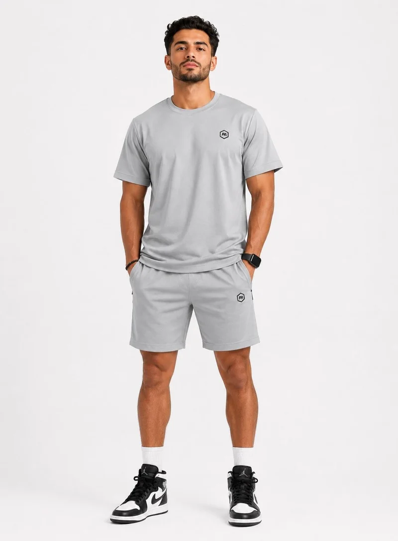 بريما إيس رجالي Set Top & Short لايف ستايل بريميوم Light Grey
