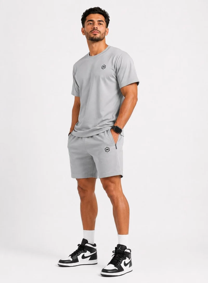 بريما إيس رجالي Set Top & Short لايف ستايل بريميوم Light Grey