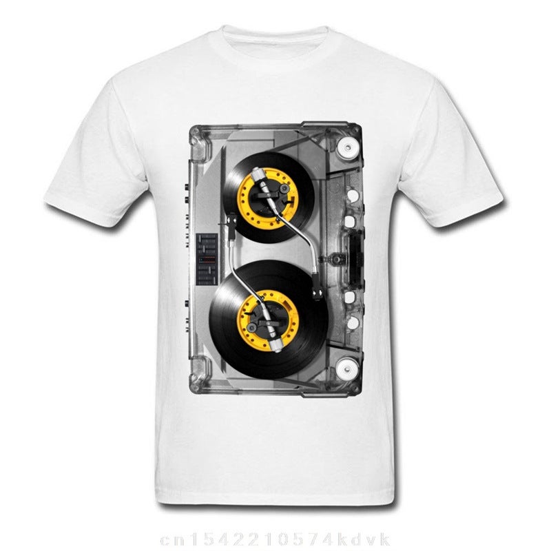 Fashion Old School Cassette Quality Printing T-Shirt For Men - Image 1