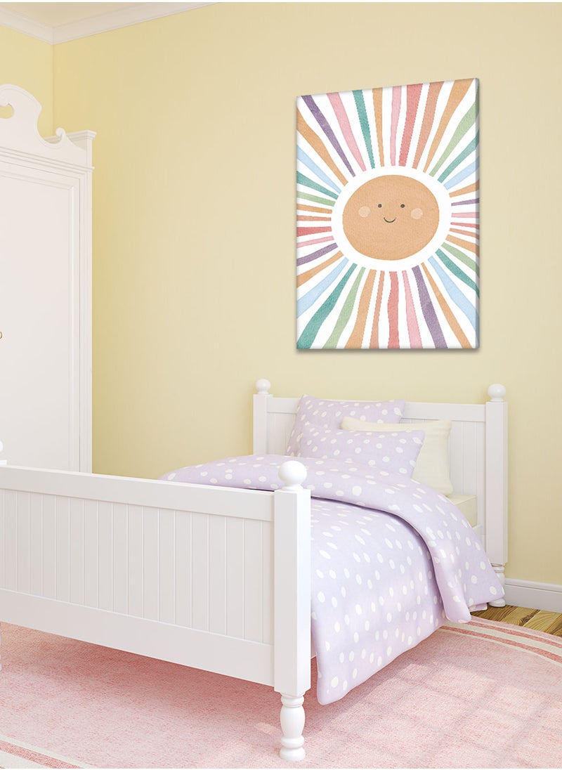LOWHA Framed Canvas Wall Art Stretched Over Wooden Frame with Sun Painting, For Home, Living Room, Office Decor  - Image 2