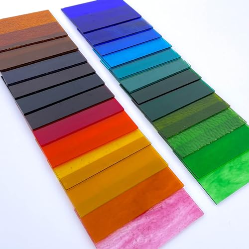 LITMIND 24 Sheets Transparent Cathedral Stained Glass Variety Pack – 4 x 6 Inch Vibrant Rainbow Art Glass for Suncatchers, Mosaics & DIY Crafts - Image 3