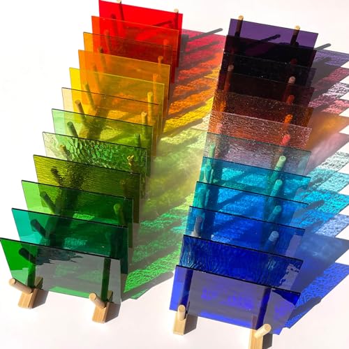 LITMIND 24 Sheets Transparent Cathedral Stained Glass Variety Pack – 4 x 6 Inch Vibrant Rainbow Art Glass for Suncatchers, Mosaics & DIY Crafts - Image 4