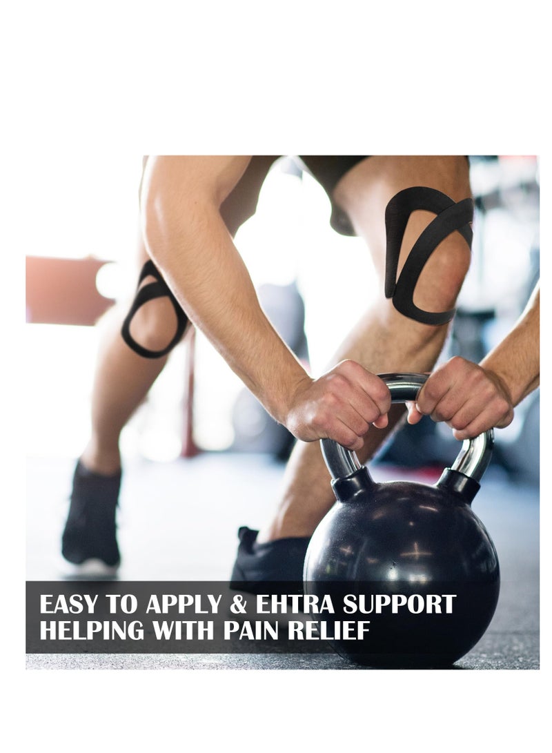 Kinesiology Knee Tape - Pre-Cut, Adhesive Sports Tape, Latex-Free & Breathable, Waterproof for Knee, Ankle, Gym, Fitness, Running, Tennis, Swimming, and Football. - Image 3