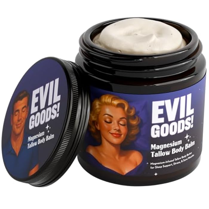 Epik Evil Goods Deep Sleep Magnesium Tallow Balm with Manuka Honey & Shea Butter – Grass Fed Beef Tallow Cream for Relaxation, Stress Relief, Muscle Recovery & Better Sleep - Image 1