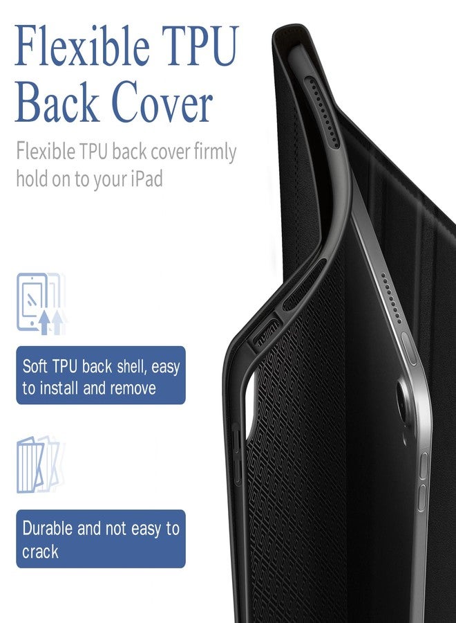 Antbox Case for iPad (A16) 11th (11'')/ 10th Generation (10.9'') High Grade Skin-Touch Vegan Leather with Built-in Pencil Holder Auto Sleep/Wake Function (Black) - Image 5