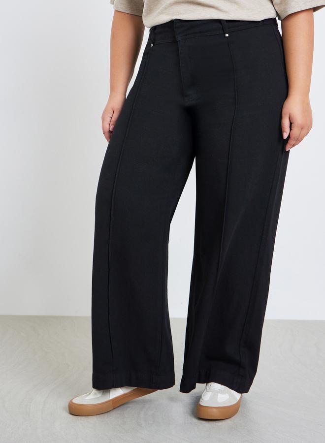 Styli Plus Size Mid Rise Wide Leg Jeans - Image 2
