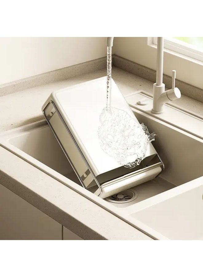 Small Stainless Steel Multi Tier Kitchen Storage Rack Wall Mounted Space Saving Organizer - Image 5