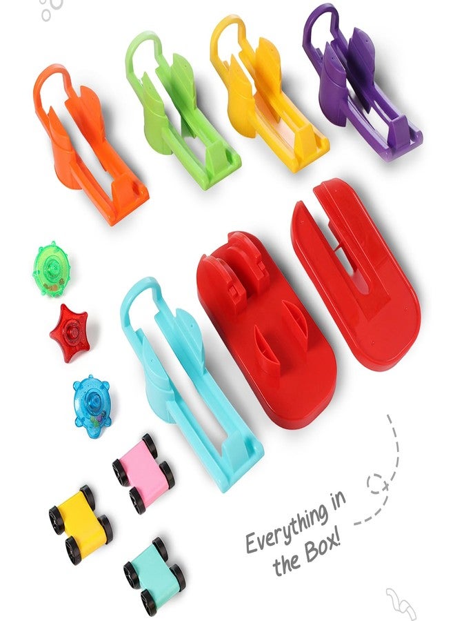FIRSTCRY INTELLISKILLS مضمار سباق السيارات للأطفال من فيرست كراي إنتليس سكيلز بريميوم زيب زاب زوم مع منصة تكديس، مضمار سباق سيارات للأطفال، لعبة إسقاط وتدحرج ومنحدر للبنات والأولاد، مضمار سباق سيارات لعبة مع 3 سيارات لعبة، هدية عيد ميلاد، معتمد من BIS - Image 3