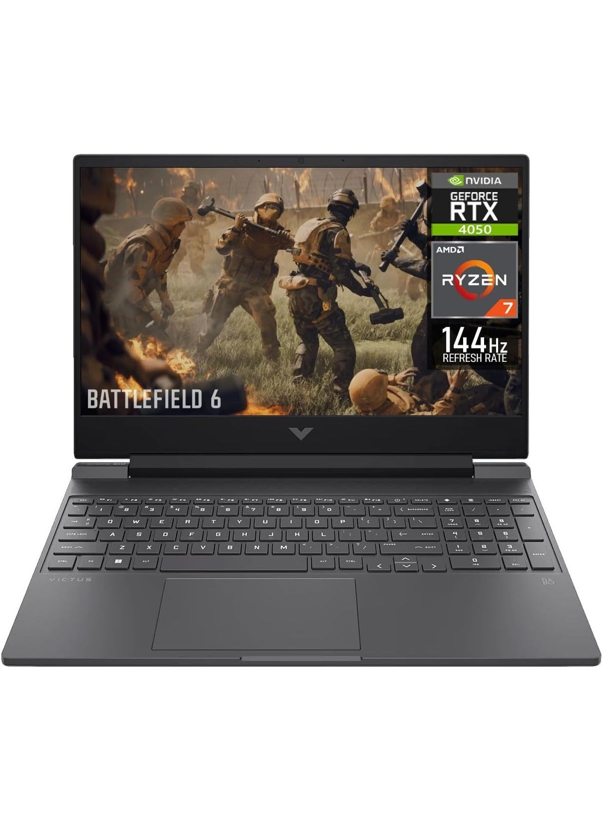 HP Victus 15.6" FHD LED144Hz Gaming Laptop AMD Ryzen 7 7445HS (Up to 4.7GHz) NVIDIA GeForce RTX 4050 6GB GDDR6; 16GB DDR5 RAM; 1TB SSD; Wi-Fi 6E; Win 11 Home(US Version) English Mica Silver