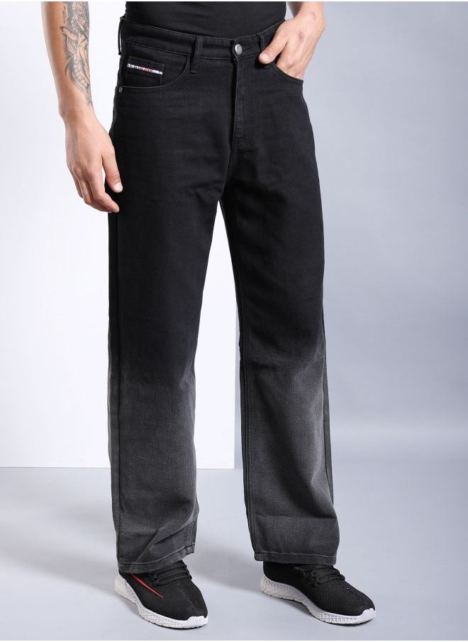 The Indian Garage Co Men Baggy Solid Mid-Rise Stretchable Jeans  - Image 3