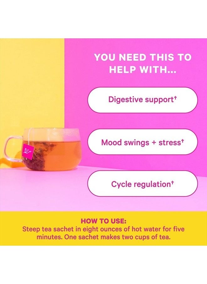 Pink Stork - PMS Tea: Organic Warm Cinnamon Tea, Bloating Relief for Women, Natural Period Relief from Cramping, Heavy Flow, Nausea Relief, & Hormonal Migraine Relief, Women-Owned, 30 Cup - Image 1