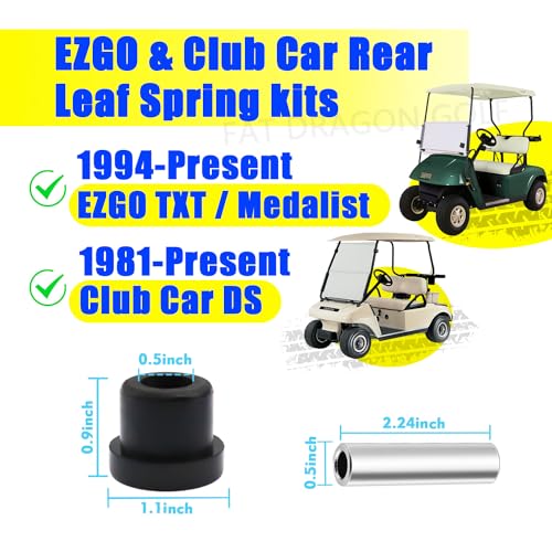 Panglong Golf Cart Rear Leaf Spring Bushing Kits for EZGO TXT Medalist 1994-up and Club Car DS 1981-up OEM 70289G01 70291G02 1015583 1012303 - Image 2