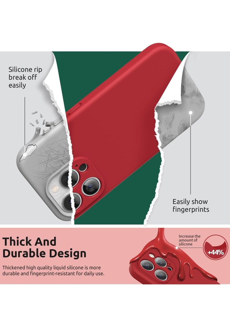 Raxoom Design for iPhone 15 Pro Max Case, Liquid Silicone [2 x Screen Protectors & 1 x Lanyard] Protection for Each Lens Shockproof Cover for iPhone 15 Pro Max 6.7 inch 2023, Red - Image 2