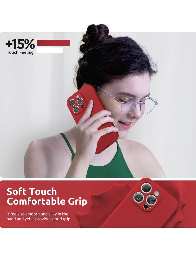 Raxoom Design for iPhone 15 Pro Max Case, Liquid Silicone [2 x Screen Protectors & 1 x Lanyard] Protection for Each Lens Shockproof Cover for iPhone 15 Pro Max 6.7 inch 2023, Red - Image 5