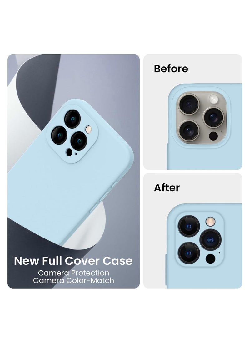 Raxoom Designed for iPhone 15 Pro Max Case, Silicone Upgraded [Camera Protection] for iPhone 15 ProMax Case with [2 Screen Protectors], Anti-Scratch Microfiber Lining, 6.7 inch, Sky Blue - Image 3
