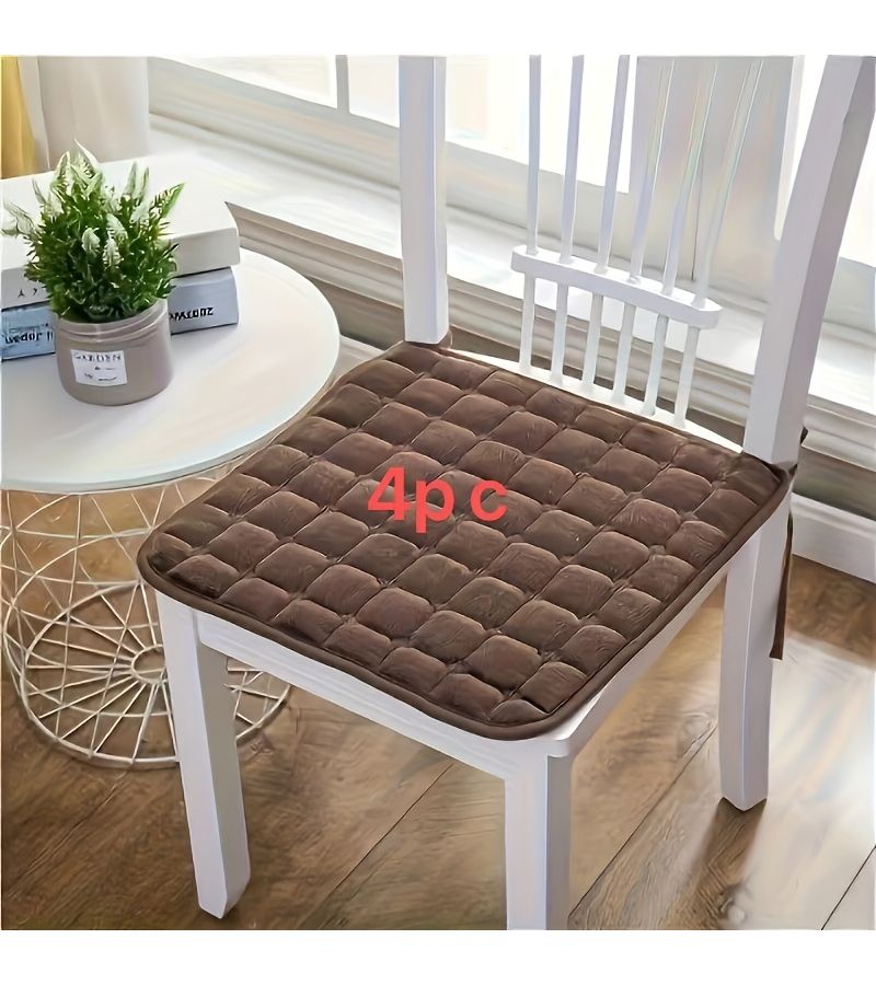 2 Pink Square Soft Washable Cushions For Dining Chairs Office Stools - Image 4
