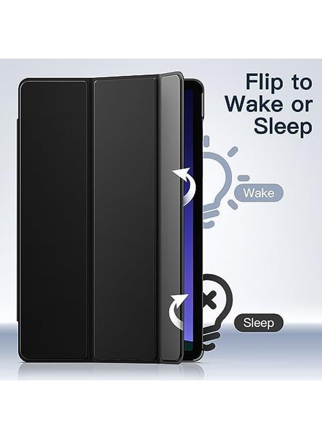 جي تيك حافظة لجهاز سامسونج جالكسي تاب S9 مقاس 11 بوصة مع ظهر شفاف وحامل ثلاثي الطي وغطاء حماية للكمبيوتر اللوحي يدعم قلم S Pen للشحن والإيقاظ التلقائي والنوم، أسود جرافيت - Image 5