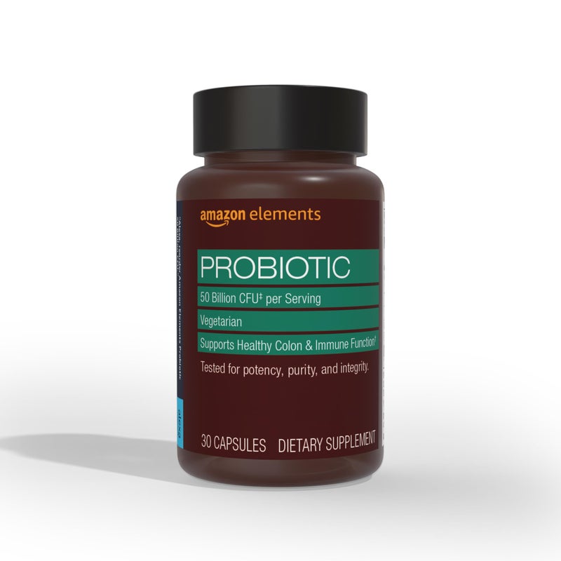 Elements One Daily Adult Probiotic Blend Supports Healthy Colon and Immune Function 50 Billion CFU 2 Strains 30 Capsules 1 Month Supply
