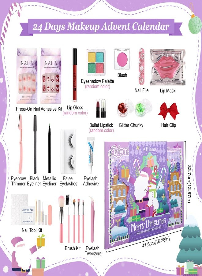 La Catrina Makeup Advent Calendar 2026 Teen Girls, 24 Days Christmas Countdown Calendar Surprise Gift Kit Women Nails, Xmas Cosmetic Makeup Mystery Beauty Box Set, Holiday Starter Make Up Gifting, Cruelty Free - Image 3