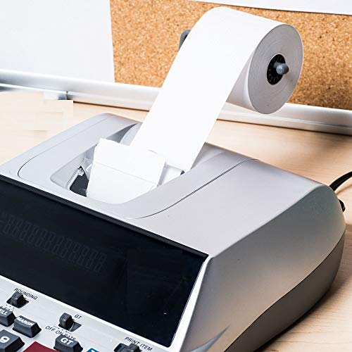 1InTheOffice Adding Machine, Register, and Calculator Rolls 2 1/4" x 130' 1-Ply, 12/Pack (130') - Image 5