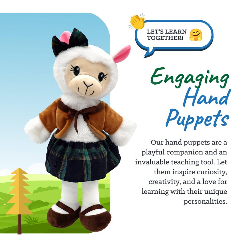 Playtime by Eimmie Sharewood Forest Friends Aria The Alpaca Hand Puppet - Stuffed Animal for Toddlers - Perfect for Puppet Theatre and Creative Play - Small and Large - Image 4