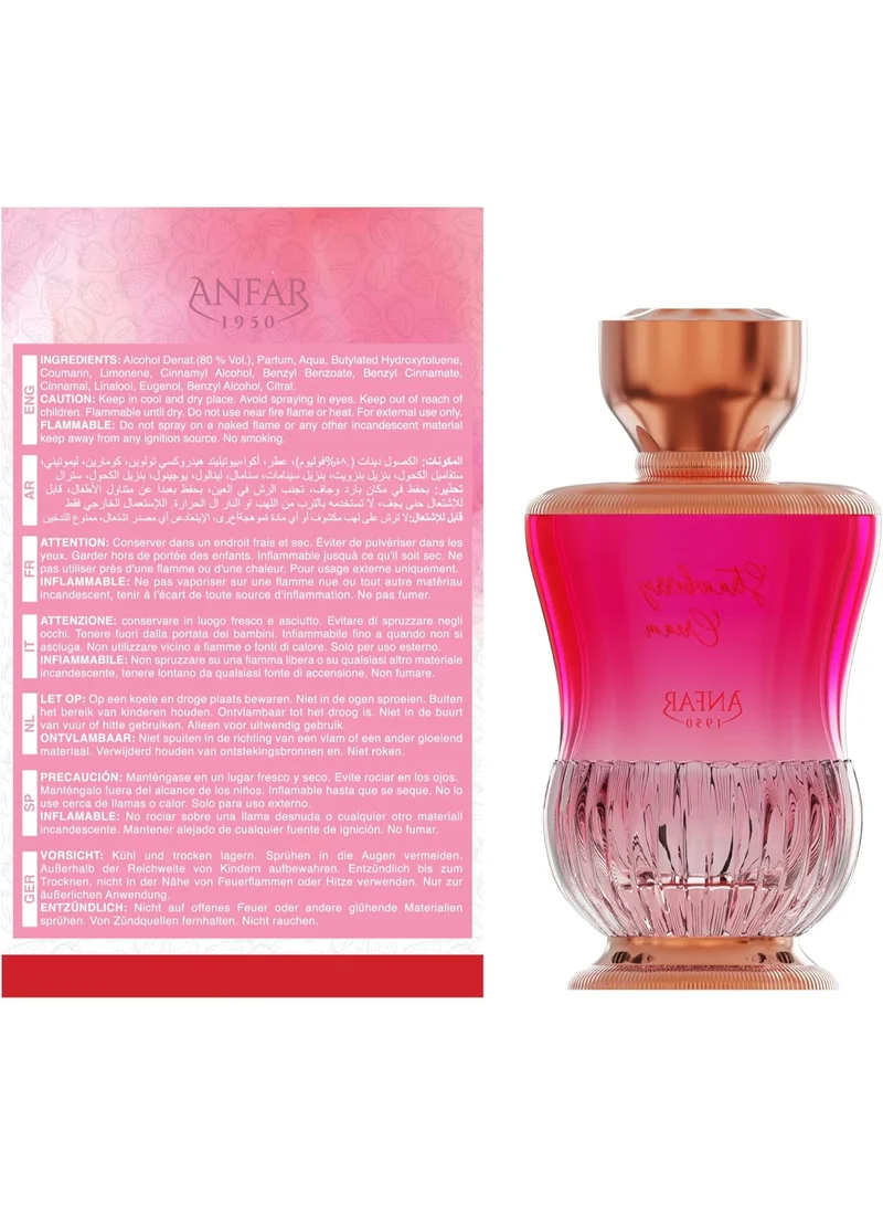 Anfar  Anfar Strawberry Cream Eau de Parfum 100ml – Long Lasting Women’s Gourmand Perfume with Marshmallow, Vanilla & Musk  | Best Price UAE