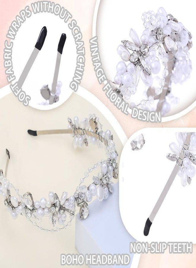 Urieo Flower Girls Headpiece Pearl Princess Headband Wedding First Communion Hair Accessories for Girls - Image 5