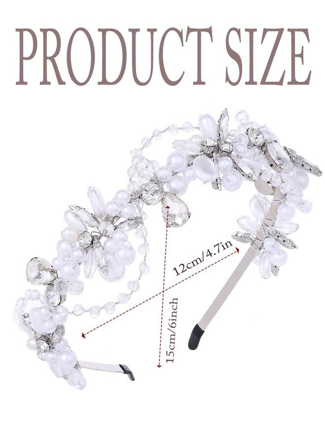 Urieo Flower Girls Headpiece Pearl Princess Headband Wedding First Communion Hair Accessories for Girls - Image 3